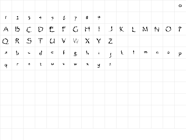 Integrity Regular  glyph index