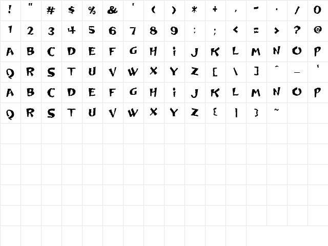 CK Shiver Regular  glyph index