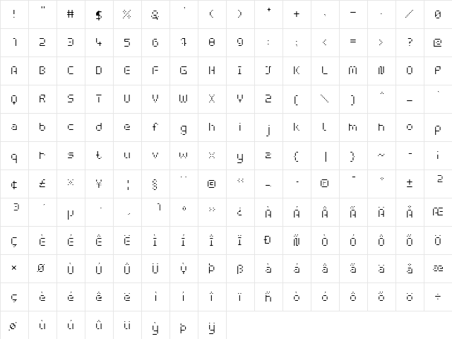 webpixel bitmap Light  glyph index