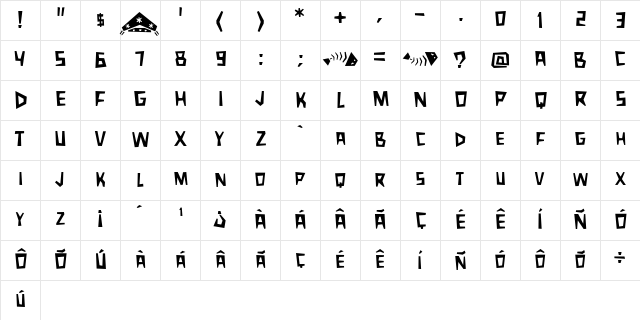 Xilosa Xilosa  glyph index