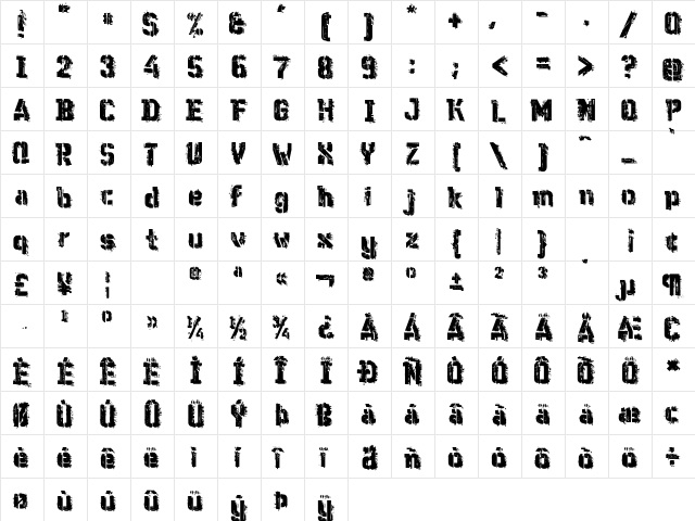 WC Wunderbach Mix Bta DemiBold  glyph index