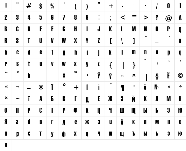 GymnasiaCompressed Plain  glyph index
