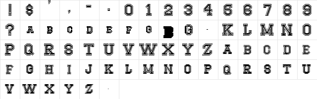 CF Montreal High School Regular  glyph index