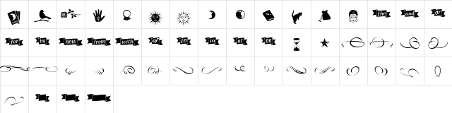 Taroca Extras Regular  glyph index