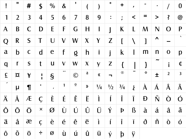 CastleEF Book  glyph index