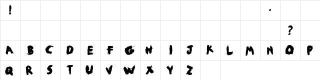 jobby Regular  glyph index