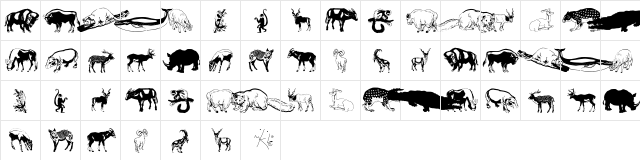 WildAnimalsOne Regular  glyph index