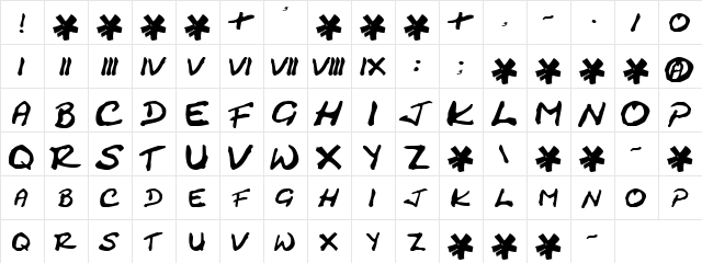 Plower Regular  glyph index