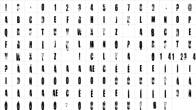 VTKS CHOICE Regular  glyph index