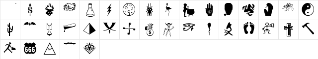 BOBCO 2 Regular  glyph index
