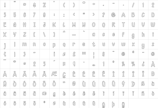 Kid Knowledges 1 outline Regular  glyph index