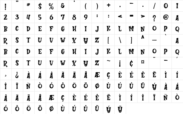 Perfect Love Carved  glyph index
