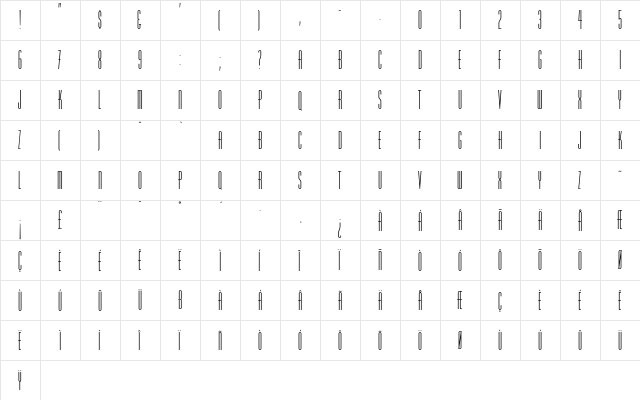 Chrysler-Ultra-Compressed Regular  glyph index