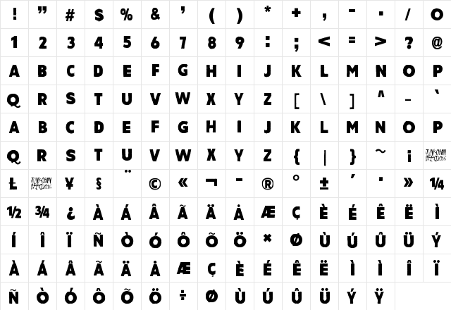 Amateur Naked Regular  glyph index