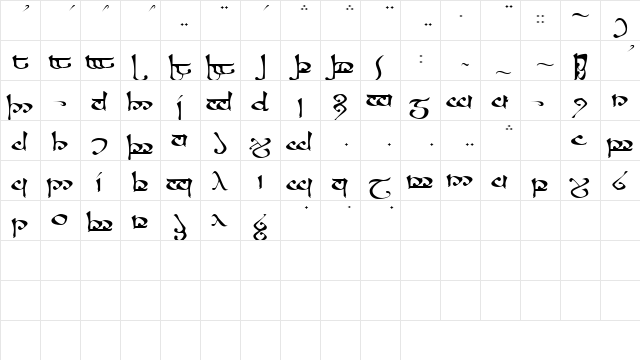 DeseretSSK Regular  glyph index