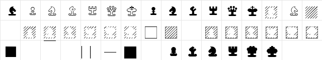 XSeederChessSmall Regular  glyph index