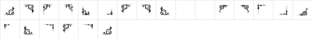 Vintage Decorative Corners 25 Regular  glyph index