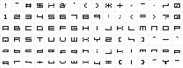 SHAKAGRAPHICS 06  glyph index