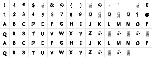 Gristled Font Regular  glyph index
