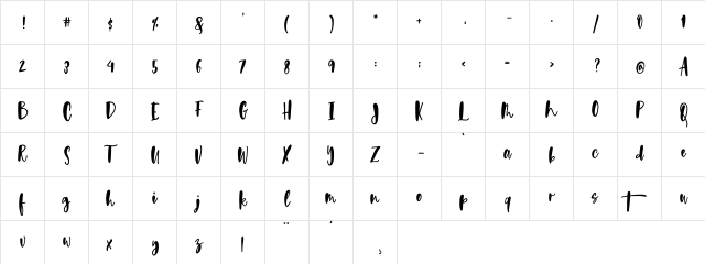 Wild Wanderlust Personal  glyph index