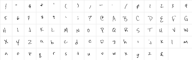 Times New Rawcksman Regular  glyph index