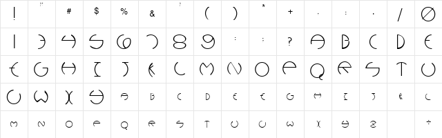 Hilliard Regular  glyph index