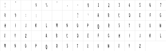 ScaredyCat Regular  glyph index