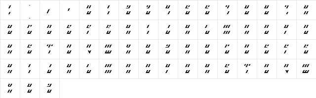Acid Visions 1986 Two Regular  glyph index