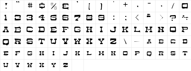 Dry Goods Antique SmC JL Regular  glyph index