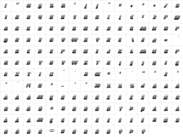 Contour of Duty Gradient Italic Italic  glyph index