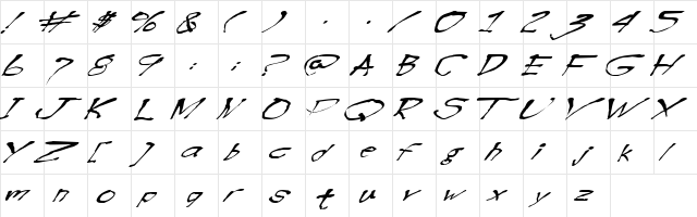 BlottoooWobbly Regular  glyph index