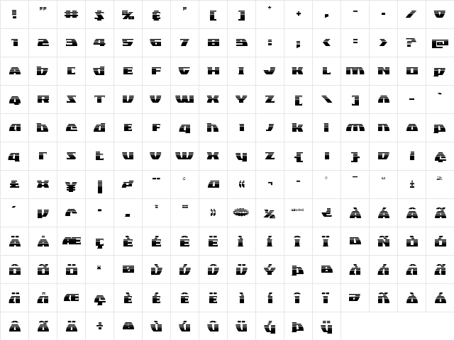 Black Bishop Halftone Regular  glyph index