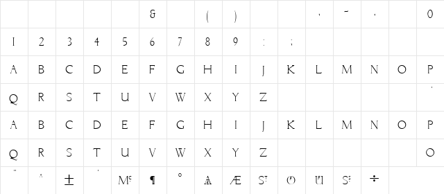 Lichtner Regular  glyph index