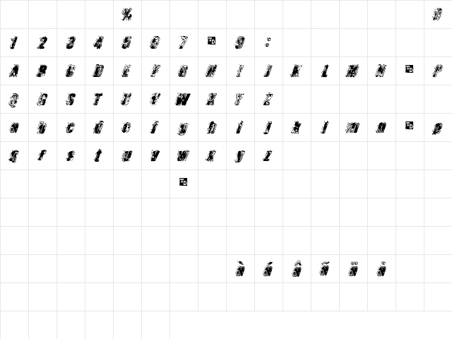 Zapped Trial Version  glyph index