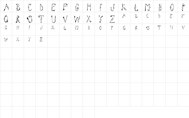 Filament Regular  glyph index