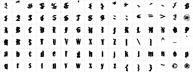 BN-Snake Regular  glyph index