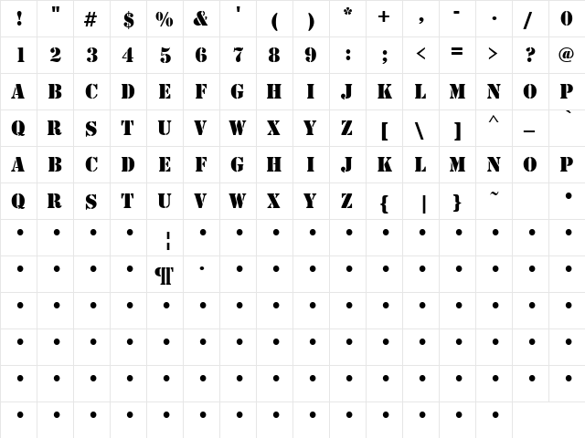 Sunglasses 3 Regular  glyph index