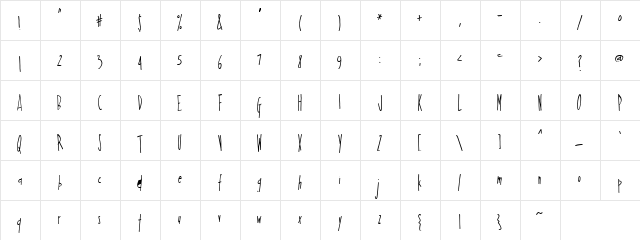 LDJ Elf Writing Regular  glyph index