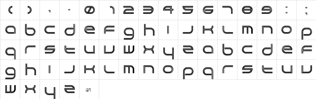 New Regular  glyph index