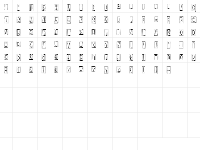 CK Long & Lanky Regular  glyph index