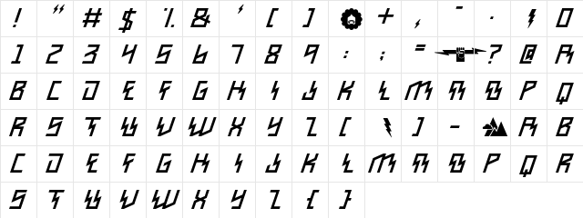 Hand of God Regular  glyph index