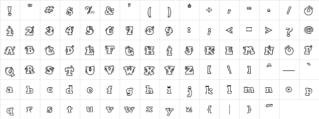 LD Talkin' Turkey Regular  glyph index