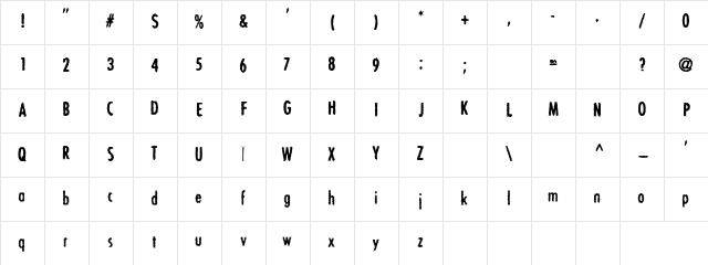Dots N Box Regular  glyph index