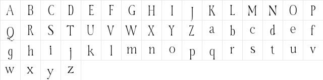 Hybridea UltraLight  glyph index