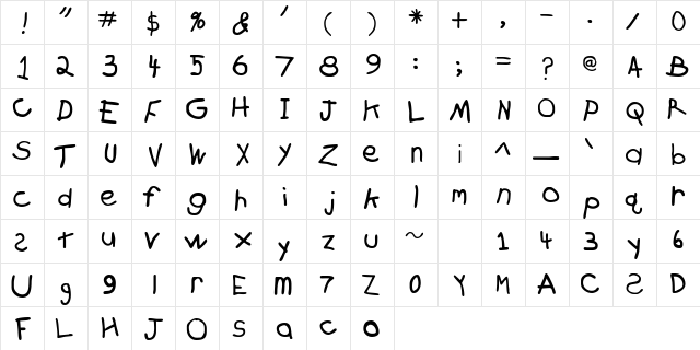 KidzOnlyTooSSK Regular  glyph index