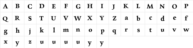 Charpentier Renaissance Pro Demi  glyph index
