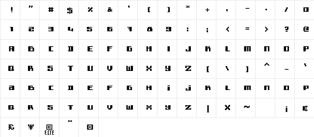 dopecre Medium  glyph index