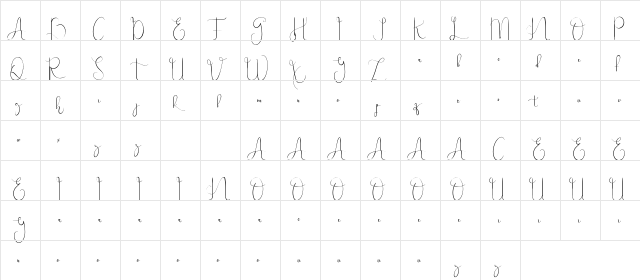 Aftermoon Demo Regular  glyph index