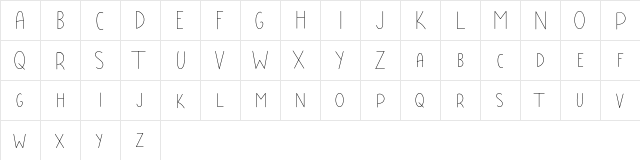 Baby Boss Regular  glyph index