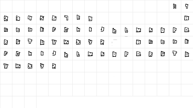 SuperSlant Medium  glyph index